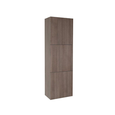 Fresca Gray Oak Bathroom Linen Side Cabinet w/ 3 Large Storage Areas Linen Cabinet Fresca